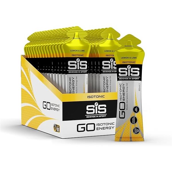 30 Packs of ScienceInSport GO Isotonic Energy Gels - Lemon & Lime - 60ml Each - New