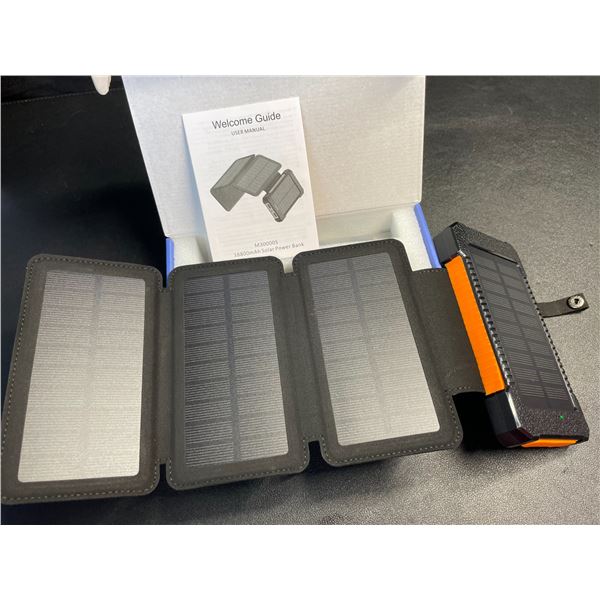 1 High-Capacity 38,800mAh Solar Power Bank w/ 4 Solar Panels (Model: M30000S) - Brand New