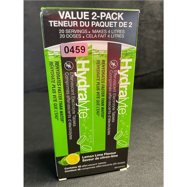 Hydralyte Value 2-Pack Electrolyte Tablets for Dehydration - Lemon Lime Flavour (40 Tablets) - New