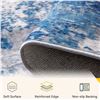 Image 2 : 1 Releany Washable Round Area Rug (6FT) Non-Slip Indoor Rug - Abstract Blue/Gray Design - New