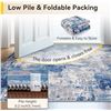 Image 3 : 1 Releany Washable Round Area Rug (6FT) Non-Slip Indoor Rug - Abstract Blue/Gray Design - New