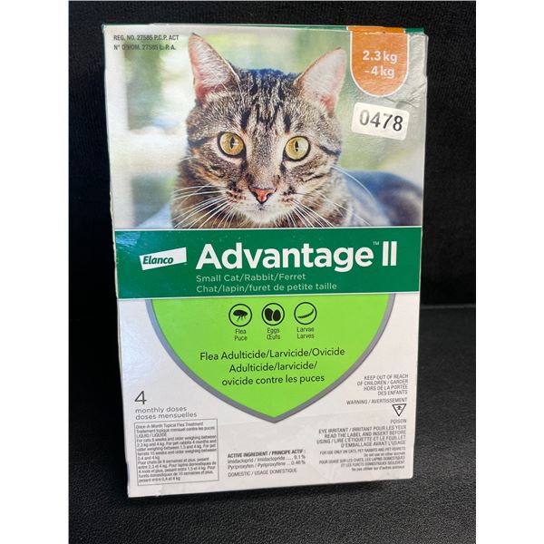 Advatage II Flea Treatment for Cats (4-Monthly Doses) For Cats 2.3kg-4kg - New