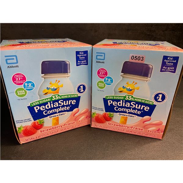 2 Boxes of Pediasure Complete Grow&Gain Strawberry Nutritional Drinks (4 x 235ml Each) New