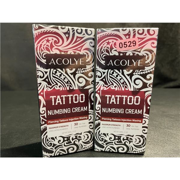 2 Boxes of Acolye Tattoo Numbing Creams - Max Strength/Long-Lasting Numbness (60ml) - New Sealed