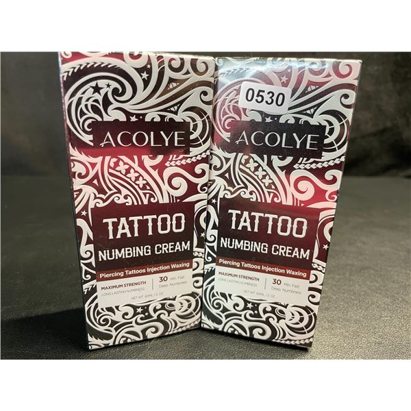 2 Boxes of Acolye Tattoo Numbing Creams - Max Strength/Long-Lasting Numbness (60ml) - New Sealed