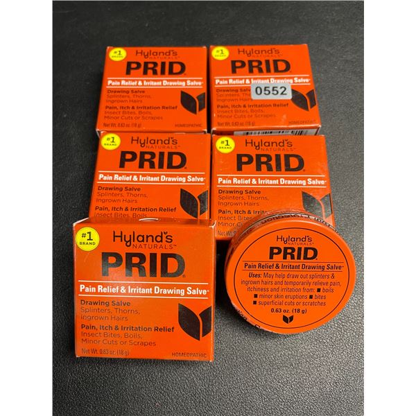 5 Hyland's Naturals PRID Pain Relief & irritant Drawing Salve; Skin Irritation Relief (18g) - New
