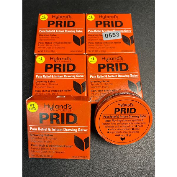 5 Hyland's Naturals PRID Pain Relief & irritant Drawing Salve; Skin Irritation Relief (18g) - New