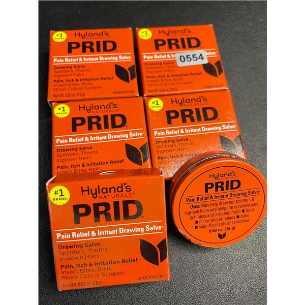 5 Hyland's Naturals PRID Pain Relief & irritant Drawing Salve; Skin Irritation Relief (18g) - New