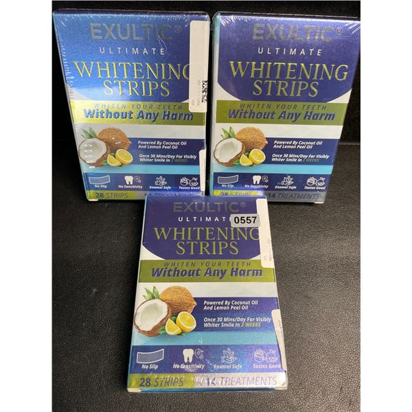 3 Boxes of Exultic Ultimate Teeth Whitening Strips - 28 Strips Per Box - New Sealed