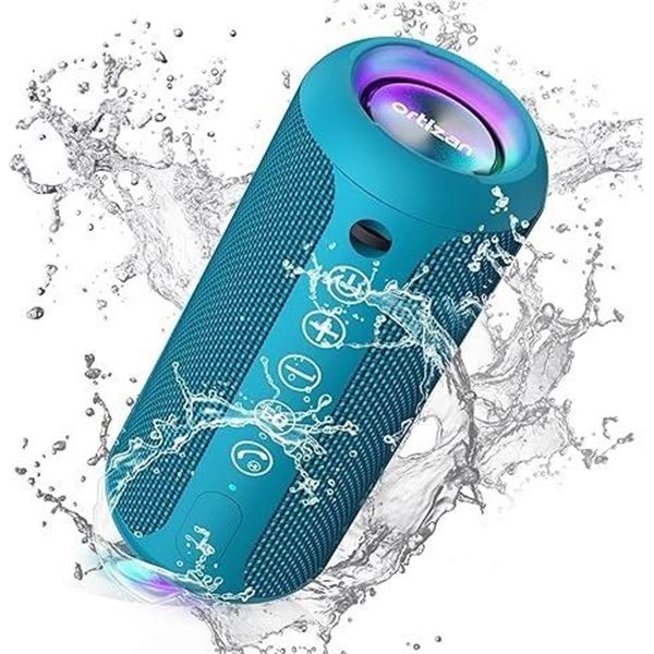 1 Ortizan X10 Wireless Portable Bluetooth Speaker - 24W; Waterproof; 30hr Playtime - Blue - New!