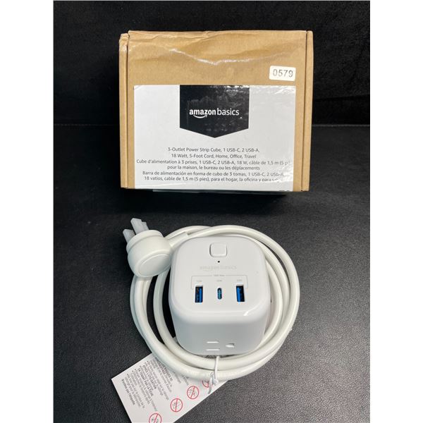 1 AmazonBasics 3-Outlet Power Strip Cube with 5FT Cord - Brand New