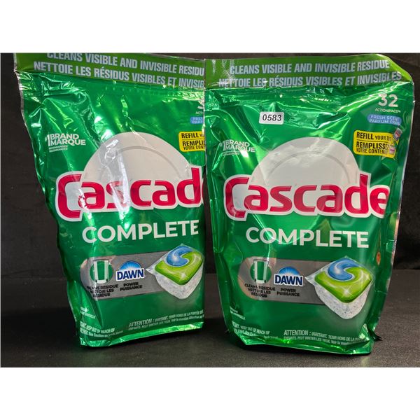 2 Bags of Cascade Complete Fresh Scent w/ Dawn Dishwasher Pods (32 Pods Each) - New