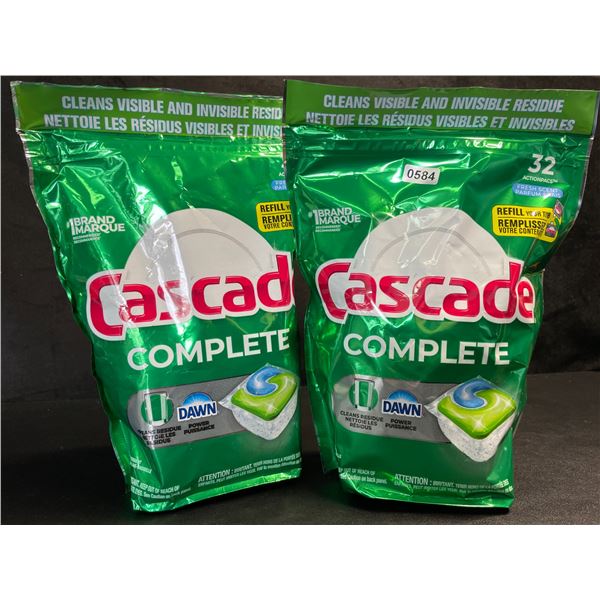 2 Bags of Cascade Complete Fresh Scent w/ Dawn Dishwasher Pods (32 Pods Each) - New