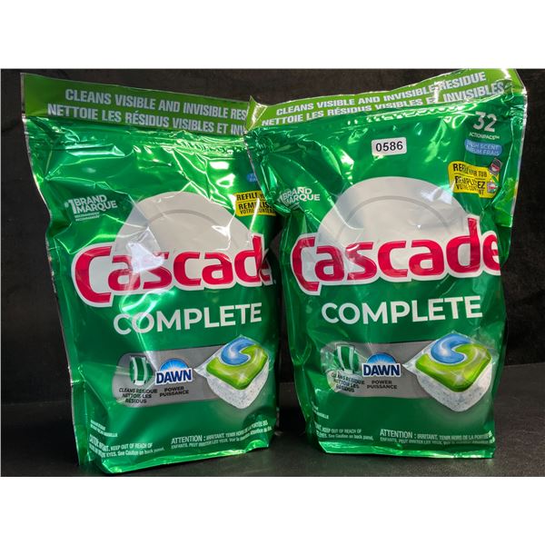 2 Bags of Cascade Complete Fresh Scent w/ Dawn Dishwasher Pods (32 Pods Each) - New