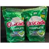 Image 1 : 2 Bags of Cascade Complete Fresh Scent w/ Dawn Dishwasher Pods (32 Pods Each) - New