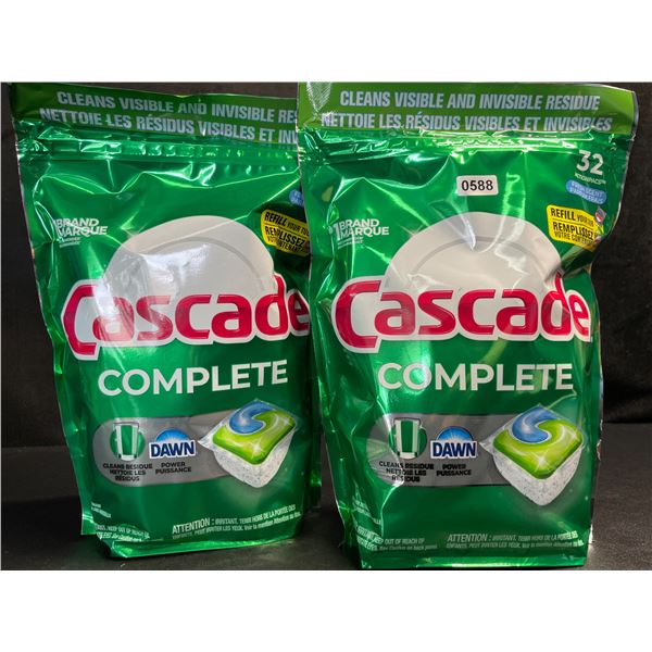 2 Bags of Cascade Complete Fresh Scent w/ Dawn Dishwasher Pods (32 Pods Each) - New