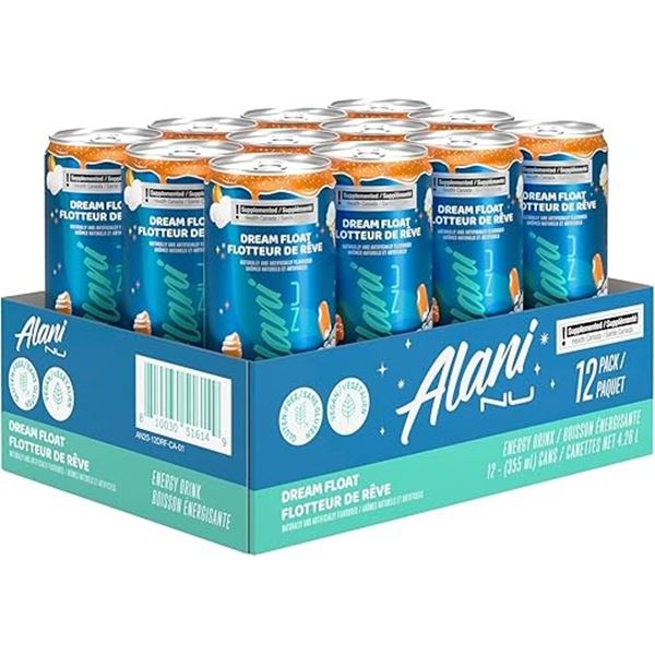 1 Case of Alani Nu Dream Float Energy Drinks (12 x 355ml Cans) - New