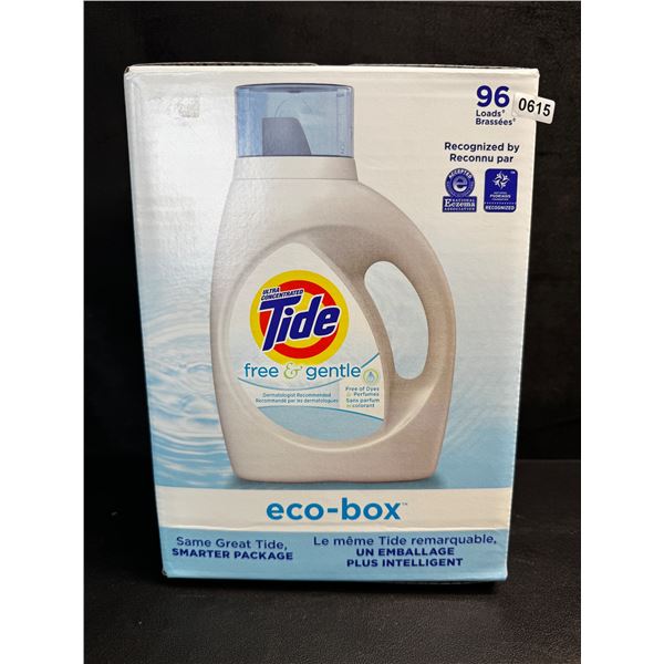 1 Tide Ultra Concentrated Free & Gentle Eco-Box Liquid Laundry Detergent - 3.1L/96 Loads - New