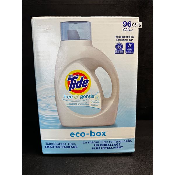 1 Tide Ultra Concentrated Free & Gentle Eco-Box Liquid Laundry Detergent - 3.1L/96 Loads - New