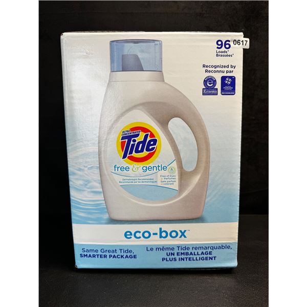 1 Tide Ultra Concentrated Free & Gentle Eco-Box Liquid Laundry Detergent - 3.1L/96 Loads - New