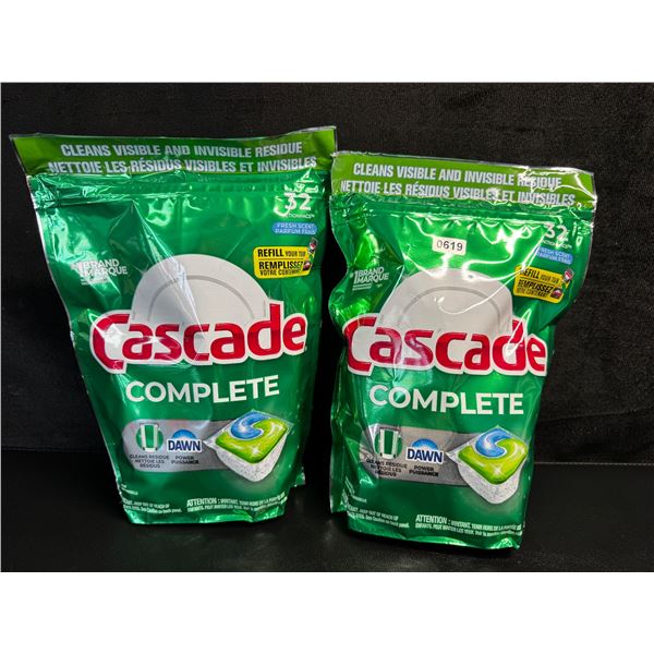 2 Bags of Cascade Complete Fresh Scent w/ Dawn Dishwasher Pods (32 Pods Each) - New