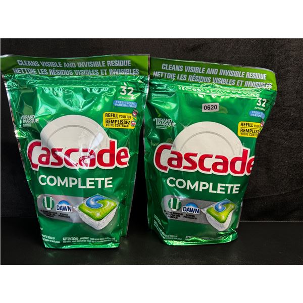 2 Bags of Cascade Complete Fresh Scent w/ Dawn Dishwasher Pods (32 Pods Each) - New
