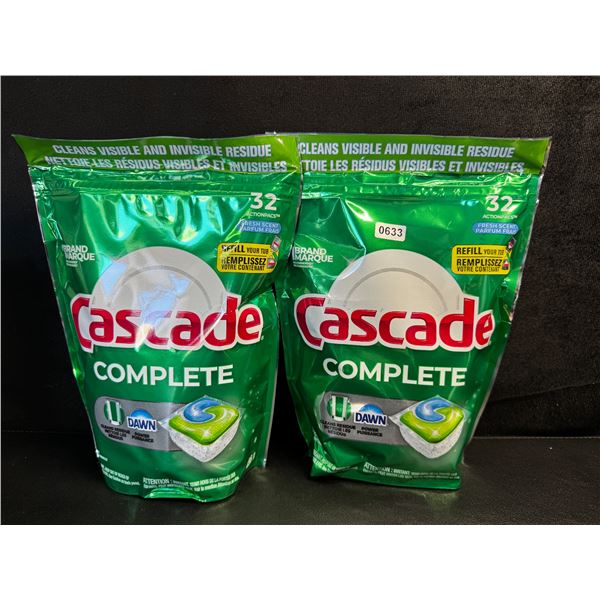 2 Bags of Cascade Complete Fresh Scent w/ Dawn Dishwasher Pods (32 Pods Each) - New