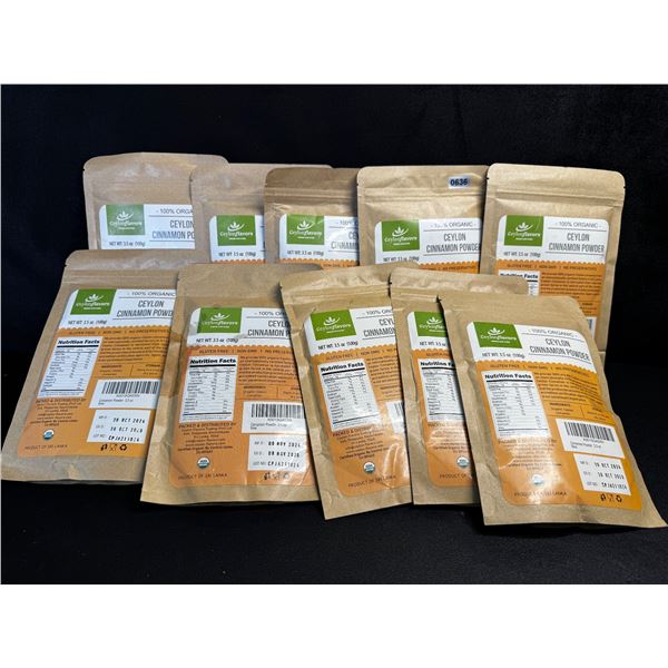 10 Individual 3.5oz Packs of Ceylon Cinnamon Powder 100% Organic - New