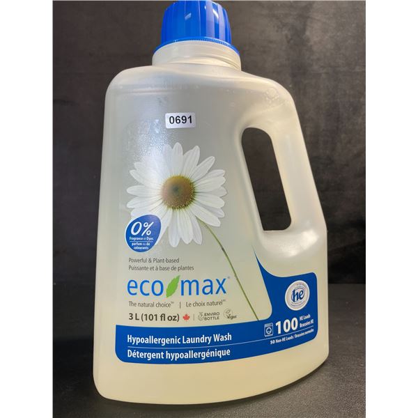 1 Jug of Eco Max Hypoallergenic Laundry Soap (3L) Powerful & Plant-Based Laundry Wash - New
