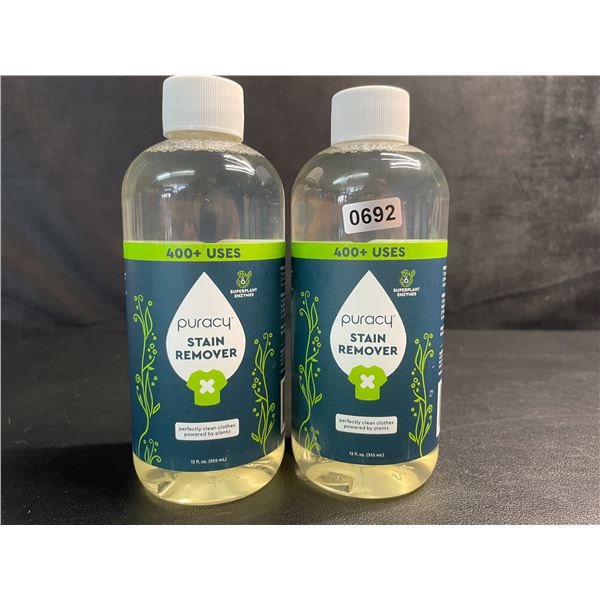 2 Puracy Plant-Powered Laundry Stain Removers (12oz) - Brand New