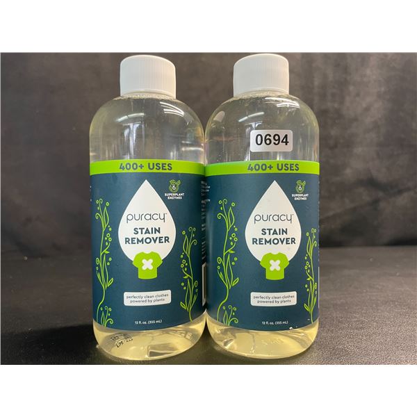 2 Puracy Plant-Powered Laundry Stain Removers (12oz) - Brand New
