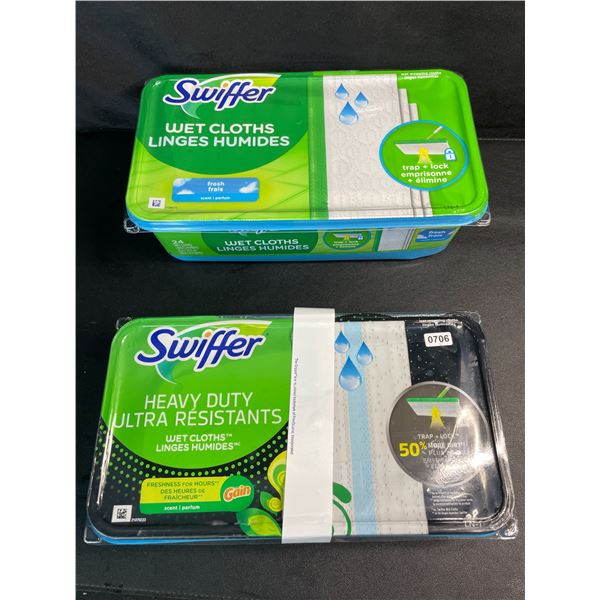 2 Packs of Swiffer Wet Cloths (24-Pack & 10-Pack) - New