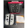 Image 1 : 1 Pair of JoyCon Controllers for Switch; Cracked Marble White (Aftermarket Design) - New