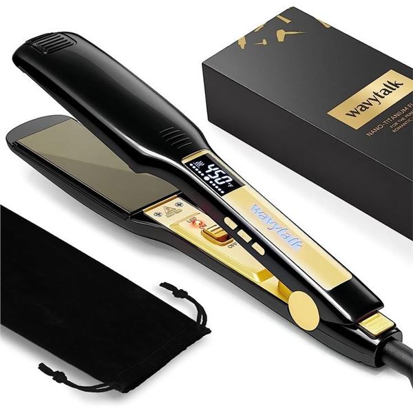 1 WavyTalk K-139 Professional Nano-Titanium Flat Iron/Hair Straightener (1.75" Wide Plates) - New!
