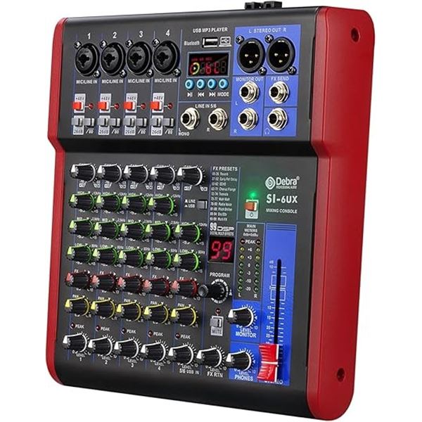 1 D Debra Professional Audio Mixer DJ Console - 6-Channel UX Series - BRAND NEW!