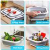 Image 3 : 2 Collapsible Multi-Function Cutting Boards with Built-In Strainer/Storage Basket - New