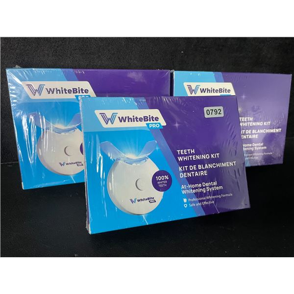 3 WhiteBite Pro Teeth Whitening Kits with LED Light - New Sealed