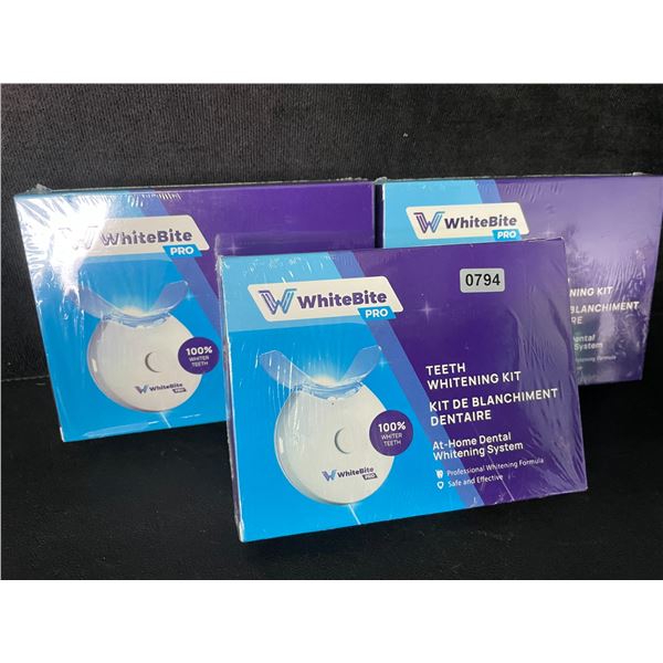 3 WhiteBite Pro Teeth Whitening Kits with LED Light - New Sealed