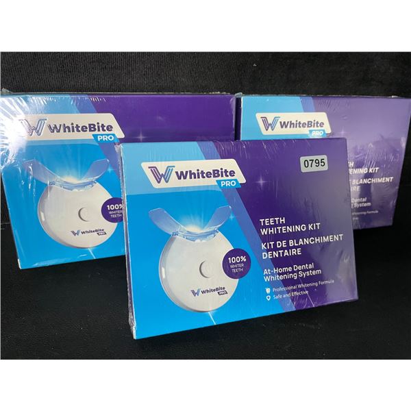3 WhiteBite Pro Teeth Whitening Kits with LED Light - New Sealed