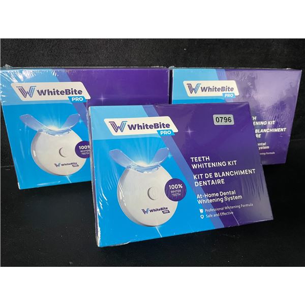3 WhiteBite Pro Teeth Whitening Kits with LED Light - New Sealed