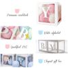 Image 6 : 3 4PC Sets of Clear Boxes for Baby Shower Decor/Other Party Decor (Baby Letters Optional*) - New