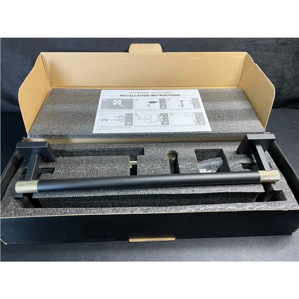 1 Bathroom Towel Hanging Bar - 15" Length - Black - New in Box