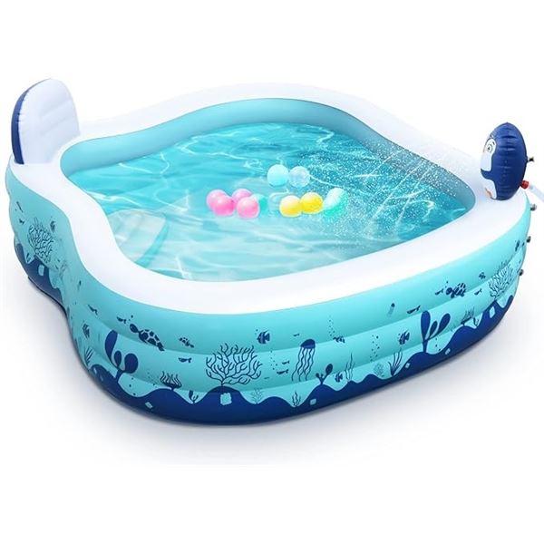 Valwix Inflatable Swimming Pool with Sprinkler (Large 90" x 97" x 30" Size) - New Sealed!