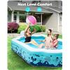 Image 5 : Valwix Inflatable Full-Sized Family Swimming Pool (Large 122" x 71" x 30" Size) - New Sealed!