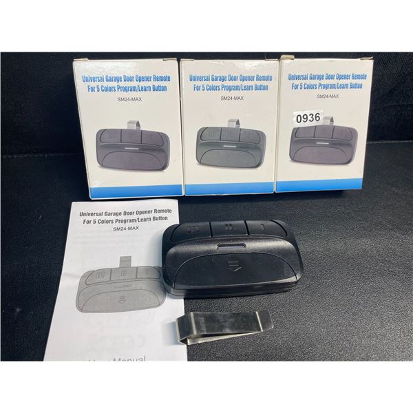 3 Boxes of Universal Garage Door Opener Remotes - New