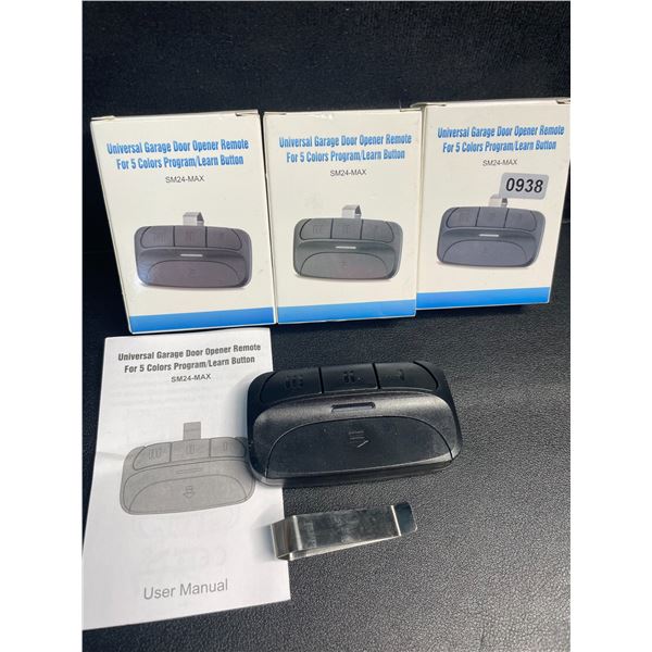 3 Boxes of Universal Garage Door Opener Remotes - New