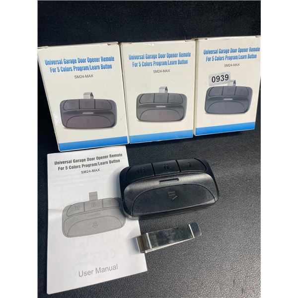 3 Boxes of Universal Garage Door Opener Remotes - New
