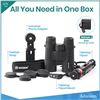 Image 7 : Adasion 12x42 Powerful HD Binoculars; Long Range with Phone Adapter and Tripod/Case - New