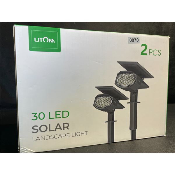 2-Pack of Litom 30LED Solar Landscape Lights for Lawn & Garden - Brand New