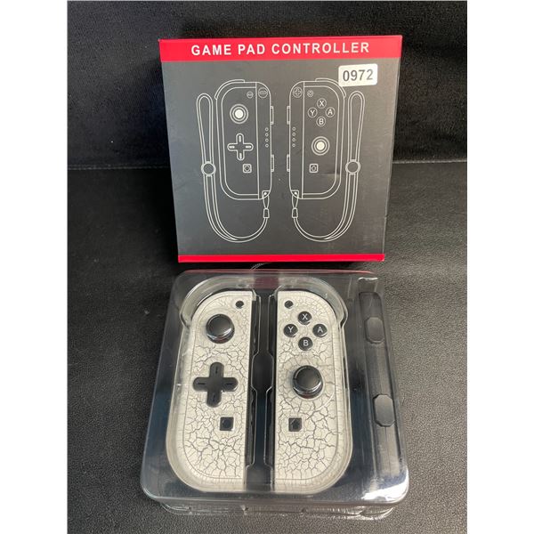 1 Pair of JoyCon Controllers for Switch; Cracked Marble White (Aftermarket Design) - New